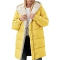 thumbnail image 2 of iHPH7 Puffer Jacket Womens Zip Up Jackets for Women Fleece Jacket Women Winter Outfits for Women's Hooded Winter Coats Hooded Puffer Jacket Women Warm Winter Coats for Women Yellow L, 2 of 5