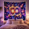 thumbnail image 2 of Twin Starbursts in a Dark Cosmic Nebula, Mystical Psychedelic Style for Space Lovers, Galaxy Wall Art, Housewarming Gift, Tapestry Wall Hanging for Bedroom and Dorm, 2 of 7