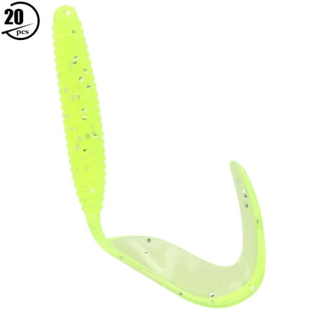 Artificial Soft Plastic Fishing Lures Worm Baits Fish Tackle Accessories (green M)