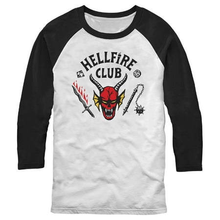 Netflix Men's Stranger Things Hellfire Club Costume Baseball Graphic T-Shirt