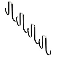 ZOURIH 4 Pcs 5.2 inch Double Sided Wreath Hanger - Over The Door Metal Hook for Christmas - Holds 2 Wreaths - Premium Sturdy Metal,Black