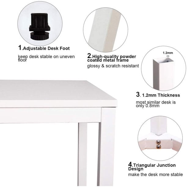 Soges 31.5" Small Desk Computer Desk Home Office Desk Writing Table White