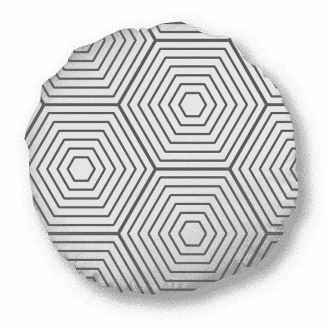 Hexagon Ligne Art Grain Illustration Motif Ronde Jeter Oreiller Décoration Coussin