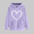 thumbnail image 2 of Plebaso Sweat à Capuche pour Femmes Mignon Cœur Manches Longues Décontracté avec Poches, 2 of 5