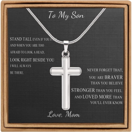 Son Cross Necklace Birthday Graduation From Dad, Multi Cross Necklace
