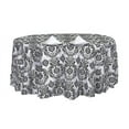 thumbnail image 3 of BalsaCircle 120" Black White Damask Flocking Table Top Round Tablecloth Dining Table Linens, 3 of 4