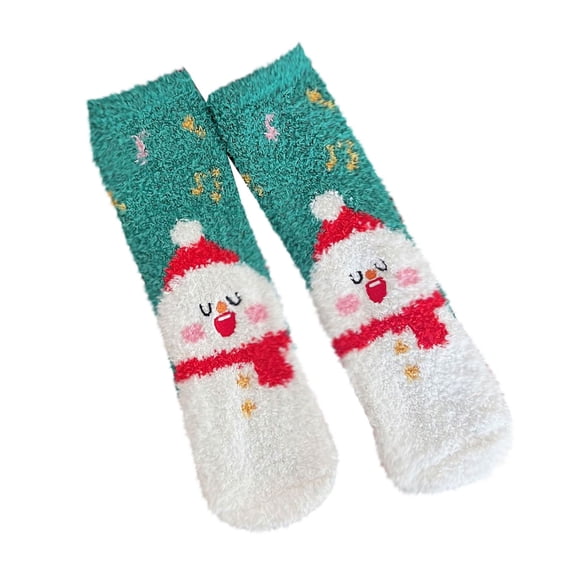 CPNG Fuzzy Socks for Kid, Cozy Socks Santa Plush Sleep Cozy Winter Soft Warm Fleece Fluffy Stockings Warm Fluffy Winter Slipper Christmas Sock Home Sleeping Sock