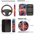 thumbnail image 5 of Uorisanigo Car Seat Covers Full Set Hawaii Palm Tree Sunset Include Steering Wheel Protector/Seat Belt Shoulder Pad/Armrest Cover/Headrest/Shift Knob Handbrake Cover/Coasters/Keychains, 18 Pack, 5 of 7