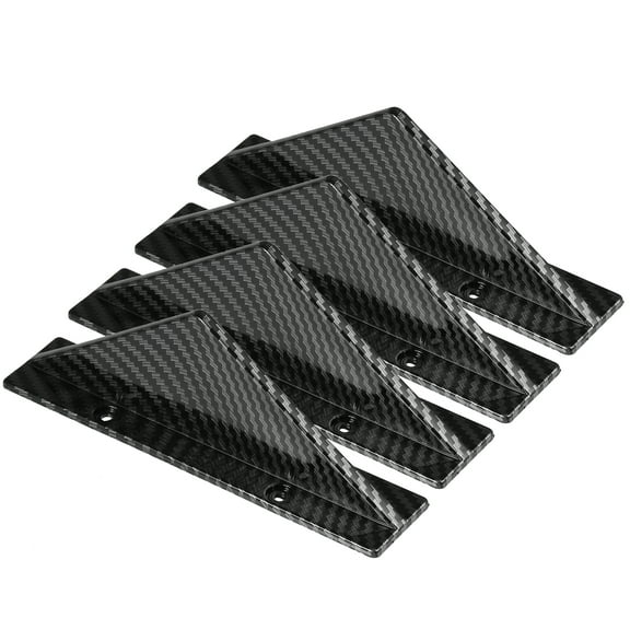 4 Pcs Car Diffuser Universal Shark Fin Spoilers Rear Spoiler Wing Diffuser Trim Bumper Lip for Car Carbon Fiber Pattern