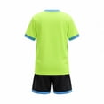 thumbnail image 4 of SGFCWSX Boys 2 Piece Soccer Uniform Set Summer Color Block Short Sleeve T Shirts Elastic Waist Shorts Sports Outfits for Kids Green Size 3T, 4 of 8