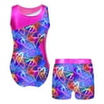 thumbnail image 2 of YONGHS Kids Girls Printed Gymnastics Dance Outfit Sleeveless Leotard+Shorts Set Shading Blue 8, 2 of 3