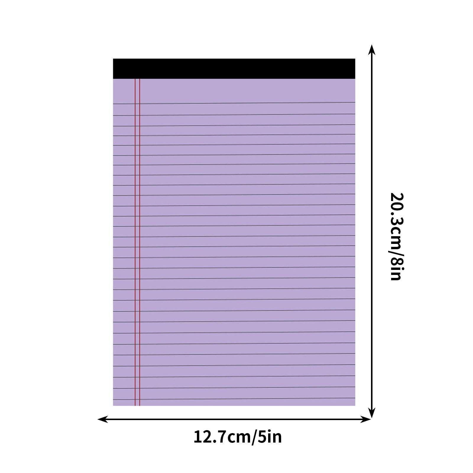 2pcs A5 Small Legal Pads Colored Note Pads Paper College Ruled Notepad Clear Print Writing Pads Legal Pads Perforated Narrow Ruled Pads of Paper (Multi-color) A