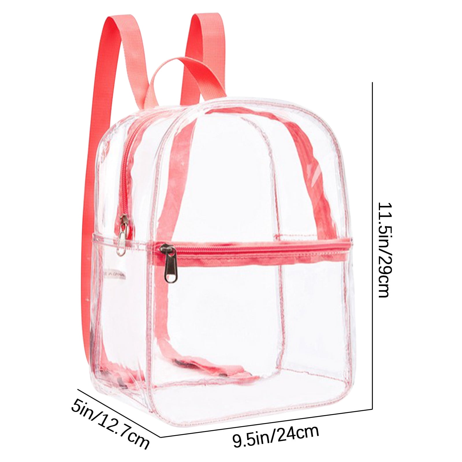  AUOBAG Clear Backpack Heavy Duty Large Transparent Backpacks  PVC Clear Book Bag Stadium Approved Complimentary DIY Stickers (Red)