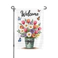 thumbnail image 2 of Welcome Spring Garden Flag 12x18 Inch Double Sided Floral Tulips Daisies Butterflies Garden Yard Flag Outdoor House Decor Seasonal Farmhouse Decoration, 2 of 7