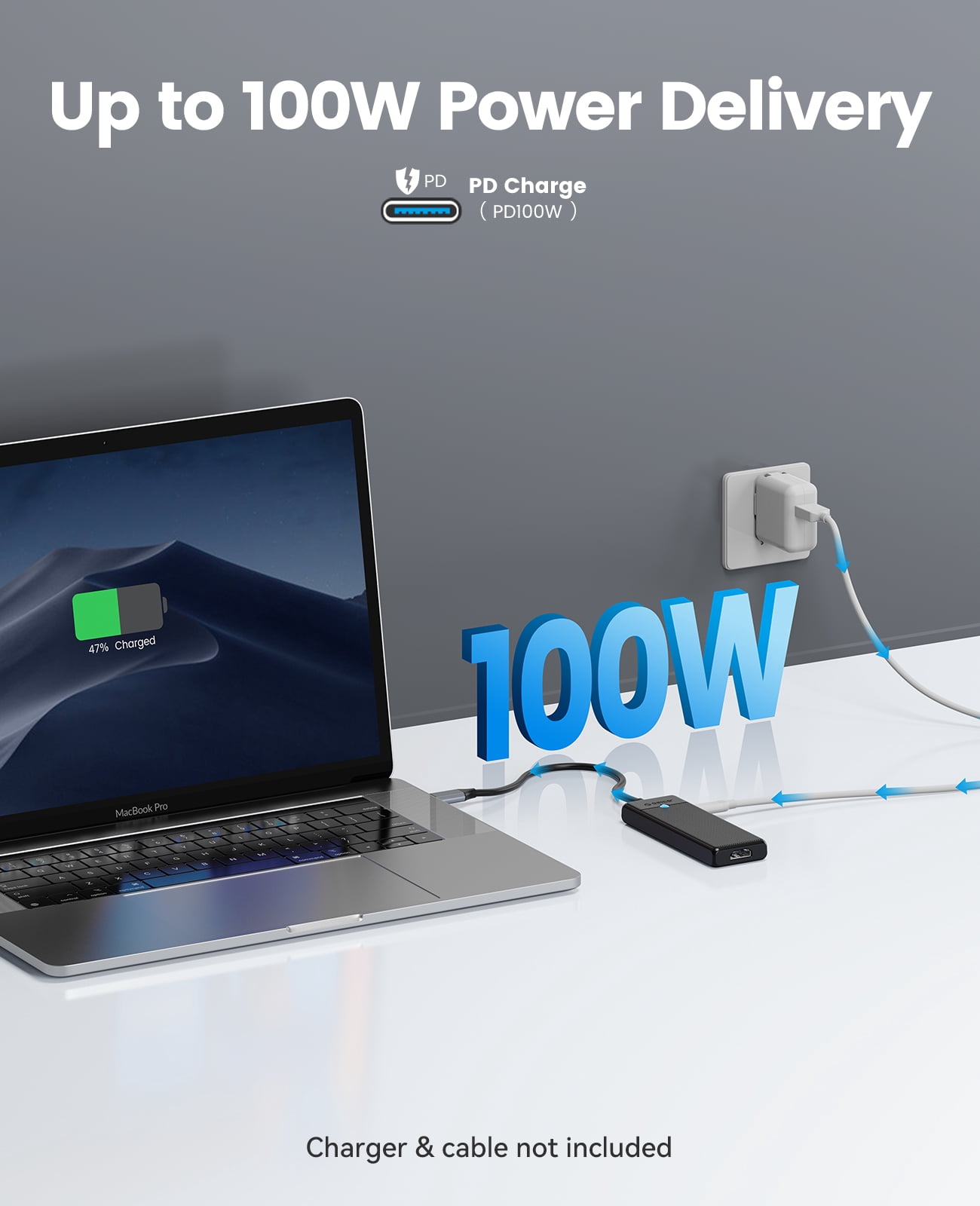 ORICO 5 IN 1 USB C Hub USB C Docking Station Laptop Docking Station with 4K@30HZ HDMI, PD100W, 2 USB A Port, USB C Port HUB For Windows Mac