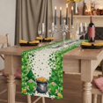 thumbnail image 2 of Table Runners 72 Inches Long Dress Scarves, St. Patrick's Day Farmhouse Kitchen Table Runner, Coffee Tablerunners, Spring Lucky Shamrocks Gnomes Vintage 18x72 Inch, 2 of 9
