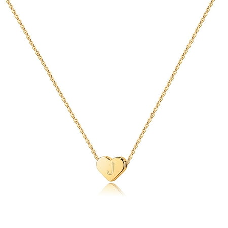 Tingn Dainty Heart Initial Necklace for Women Tiny Heart Birthday Jewelry Gifts