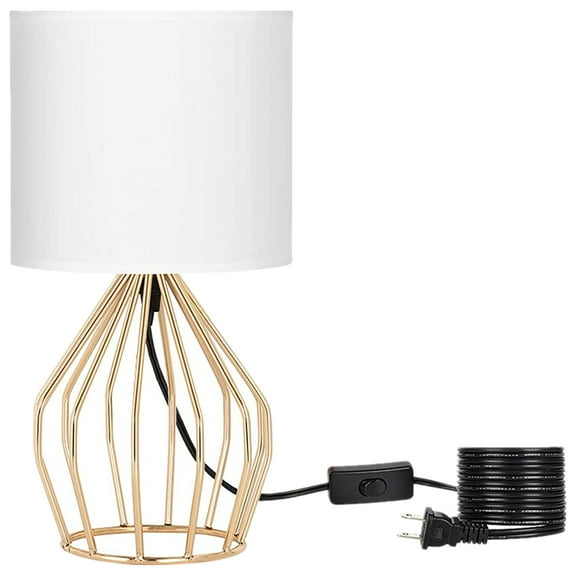 Oumilen Gold Table Lamps Hollowed Out Base with Linen Shade
