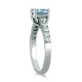 thumbnail image 2 of SZUL Women's 1 Carat Oval Aquamarine and Diamond Ring in 14K White Gold, 2 of 4