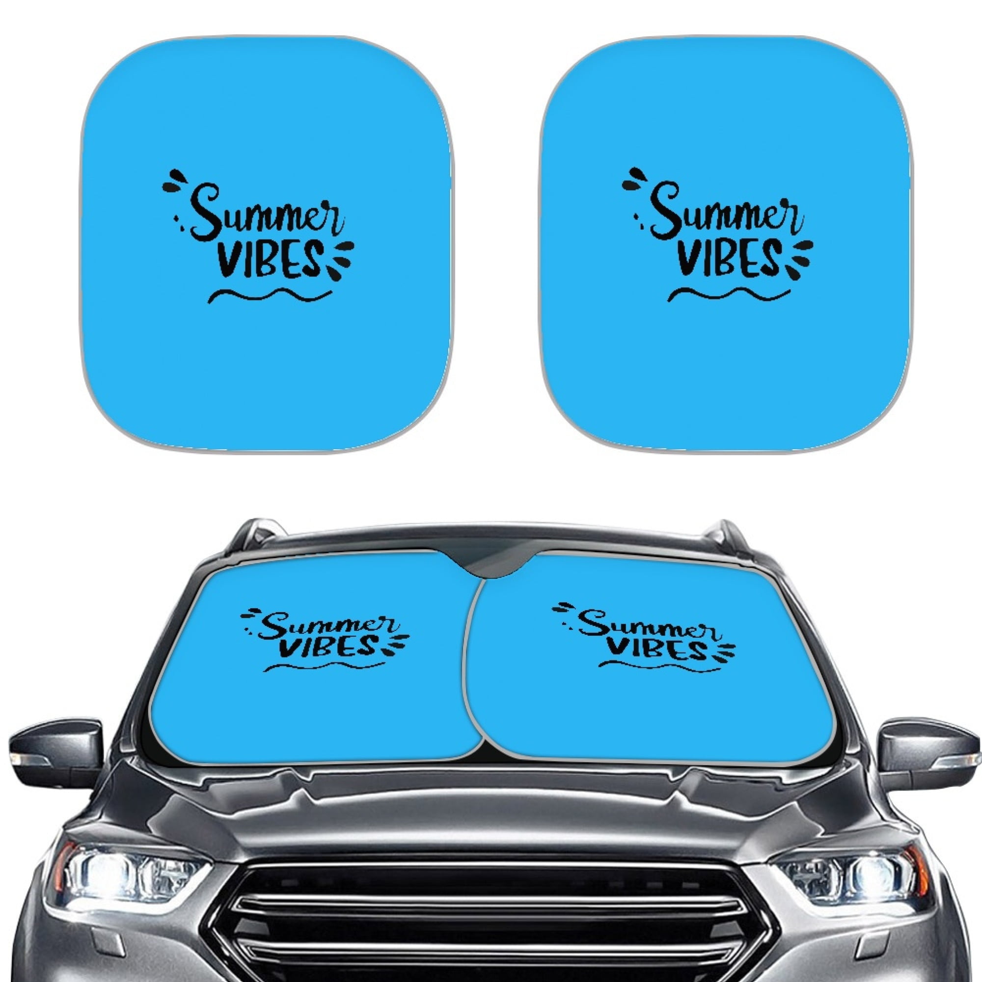 HOTYD Summer Vibes Car Windshield Sun Shade Front Window Shades for