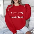 thumbnail image 4 of Amzcrzy Chandails pour Femmes Imprimé Mode Rouge Chandails Valentines Day Décontractés Manches Longues Col Rond Cadeaux Valentines Tops Valentines Day pour Femmes, 4 of 7