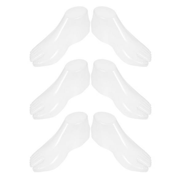 Hemoton 3 Pairs Clear Plastic Foot Mannequin For Showcasing Women'S Footwear And Hosiery Feet Mannequin Shoes Supply Sock Display Holder