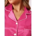 thumbnail image 4 of DARING DIVA Women's 2 Pcs Button Down Pajama Set XL Hot Pink, 4 of 5
