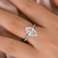 thumbnail image 3 of Veda Jewel 2.5 Ct Marquise Cut Lab Created Diamond Engagement Ring - 14K White Gold Plated Solitaire Wedding Ring with Accent Stones - Elegant Bridal Jewelry Gift for Her Proposal, 3 of 3