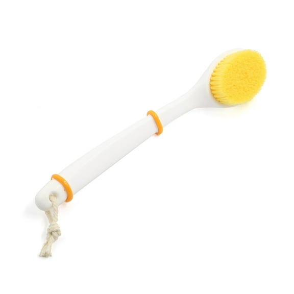 Unique Bargains 13.4" Soft Bristle Long Handle Bath Back Brush, White