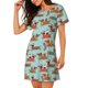 thumbnail image 2 of Balery Dachshund Christmas Play Camisón de manga corta con cuello redondo para mujer, cómodo y elegante., 2 of 6