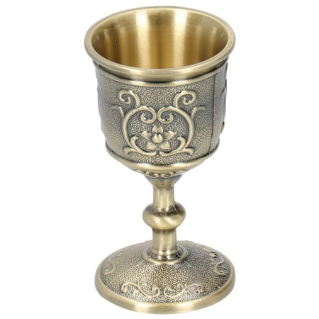 

Bronze Wine Cup Vintage Goblet Embossed European Royal Chalice Whiskey Drink Party SuppliesS