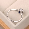 thumbnail image 2 of Lab Sapphire ring ,oval cut 6 prongs promise ring,sterling silver,blue gemstone,September birthstone, 2 of 4