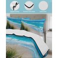 thumbnail image 4 of Quilts Twin-XL Size Bedding Set, Beach Coastal Lightweight Quilted Comforter, Summer Nautical Seaside Ocean Soft Reversible Bedspread Coverlet with Pillow Covers for All Season, 68" x 98", 4 of 7