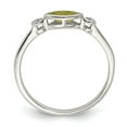 thumbnail image 6 of Auriga Fine Jewelry 925 Sterling Silver Rhodium-plated Polished Peridot and White Topaz Ring for Women Size- 7, 6 of 6