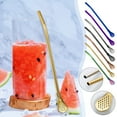 thumbnail image 1 of Cuchara de Acero Inoxidable con Filtro (4 Unidades), Reutilizable, Juego de Pajitas Ecológicas, Apta para Jugos, Té con Leche y Sandía. Incluye Cepillo de Limpieza. Longitud: 18 Cm., 1 of 5
