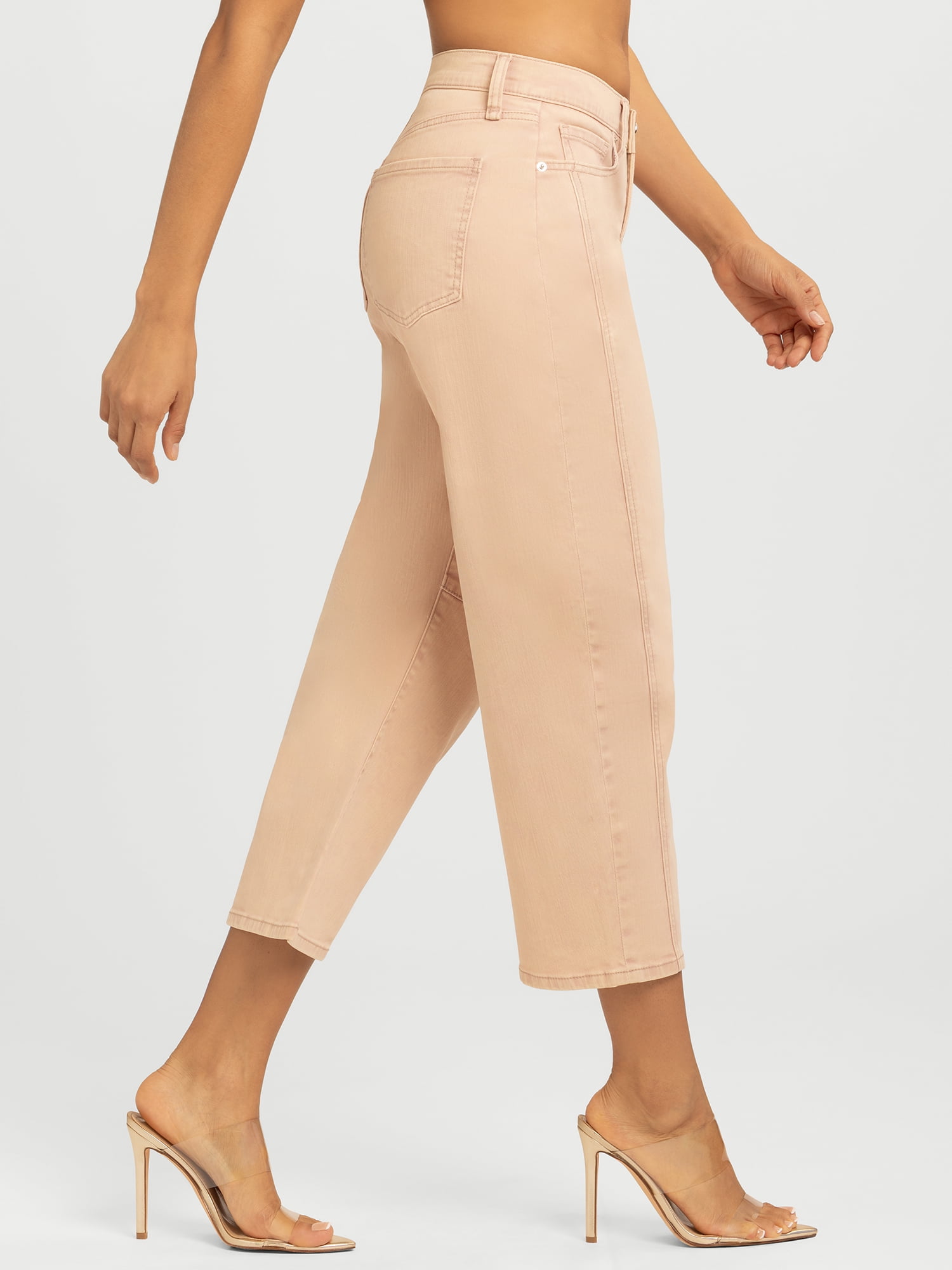 Jessica Simpson Women's and Women's Plus Cherry Cropped Barrel Jeans, 26" Inseam, Sizes 2-24W