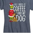 thumbnail image 3 of Dr. Seuss - Grinch and Max All I Need Is Coffee And My Dog - Women's Short Sleeve Graphic T-Shirt, 3 of 5