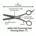 thumbnail image 3 of Jeffers Pet Grooming Thinning Shears for Dogs & Cats, 7 Inch Stainless Steel Scissors with 30-Tooth Blade, Adjustable Tension, Finger Rest, 3 of 8