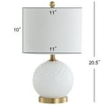 thumbnail image 5 of JONATHAN Y Julienne 20.5" Glass/Metal LED Table Lamp, White/Brass Gold, JYL1040A, 5 of 7