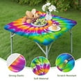 thumbnail image 4 of Colorful Rainbow Tie Dye Spiral Pattern Square Fitted Tablecloth with Elastic Edge,Square Table Cover,Washable Elastic Table Cover for Home Kitchen Party Decor 34"x34", 4 of 6