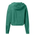 thumbnail image 5 of Mifelio Jean Jacket Women, Women Casual Solid Denim Turndown Collar Long Sleeve Loose Button Hoodie Jacket Top Jackets for Women Green M, 5 of 6
