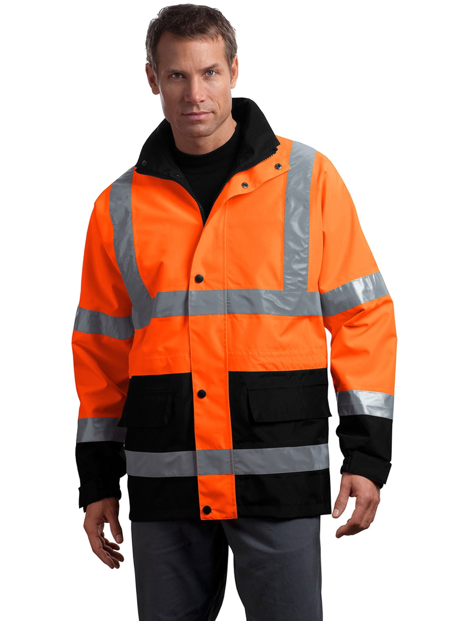 Cornerstone Men's Waterproof Reflective Parka Jacket_Safety Orange_X-Large by CornerStone