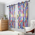 thumbnail image 2 of Yayeee Window Curtains Light Filtering 63"x42" Grommet Panel Pair Home Living Room Decor, Yellow Wavy Plaid, 2 of 7