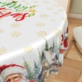 thumbnail image 3 of Duangreer Christmas 60''Round Tablecloth, Elegant Snowman and Santa Claus Print Washable Picnic Table Cover for Party, Dining, Indoor and Outdoor, 3 of 6