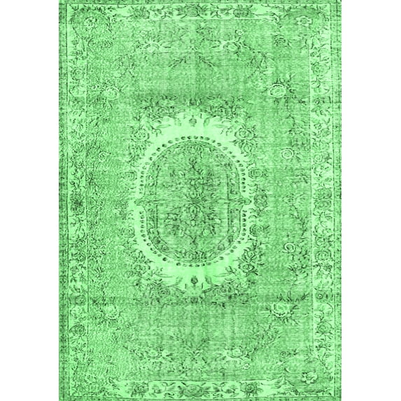 Ahgly Company Indoor Rectangle Persian Emerald Green Traditional Area Rugs, 7' x 9'