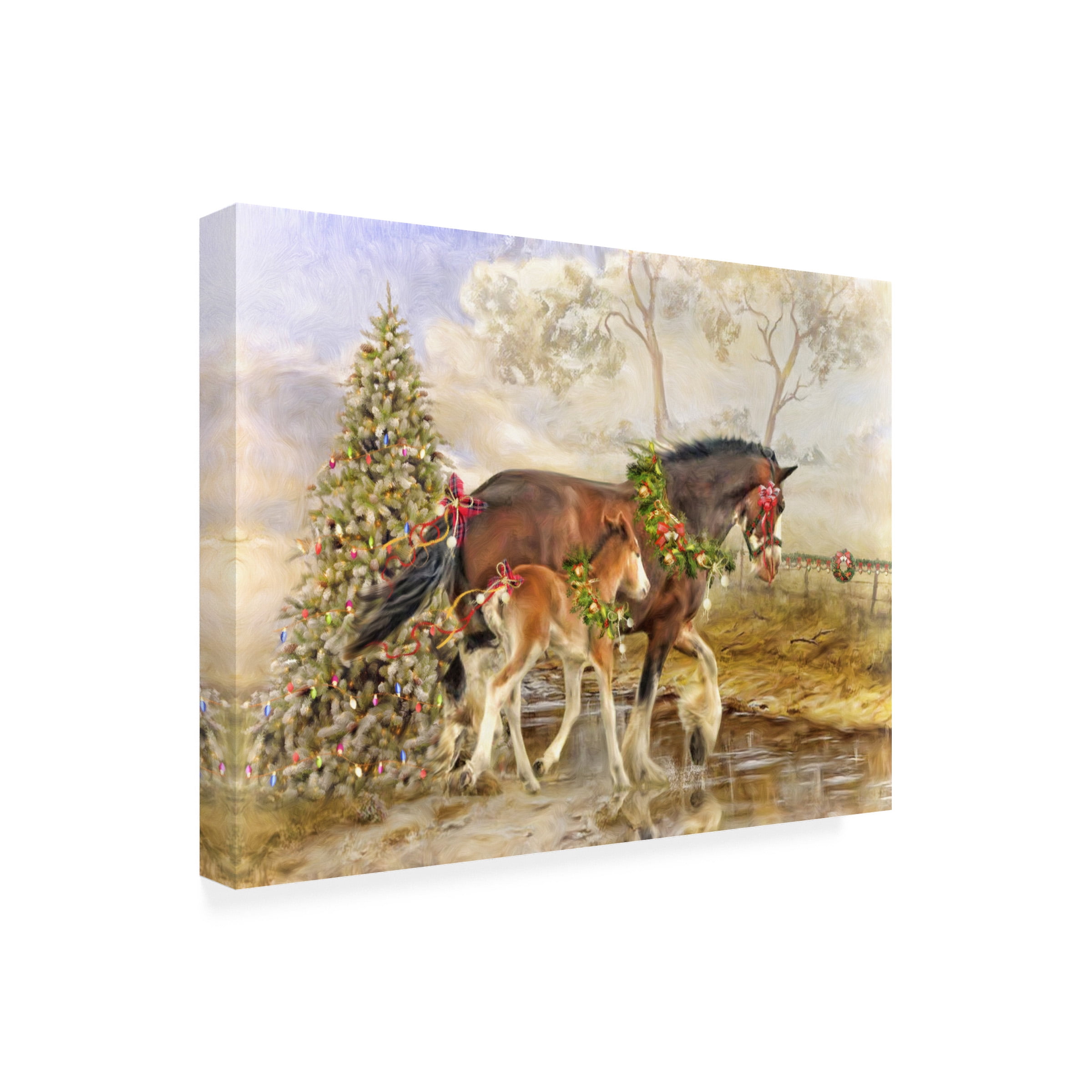Canvas Wall Art - Trudi Simmonds 'The Gift - Christmas Collab 2018' Wall Art for Living Room, Bedroom, or Office Décor by Trademark Fine Art - 24 x 18 Inches