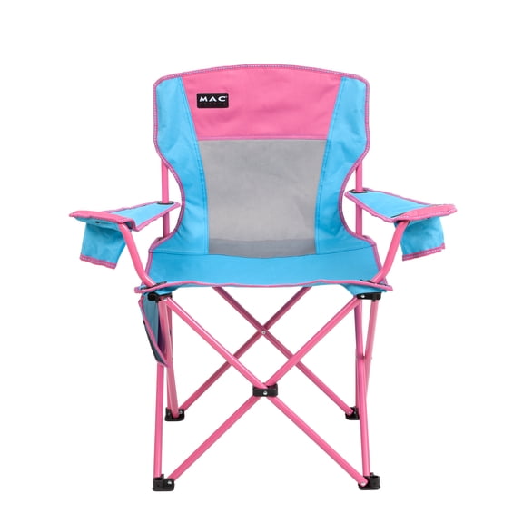 Macsports Oversized Armchair with Cupholders, Blue with Pink Accents and Frame