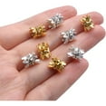 thumbnail image 7 of Aylifu 60PCS Double Flower Beads Caps with Rhinestone Petal Brass Bead Spacer Flower Caps Jewelry Making Accessories for Bracelet Necklace Earring, 7 of 7