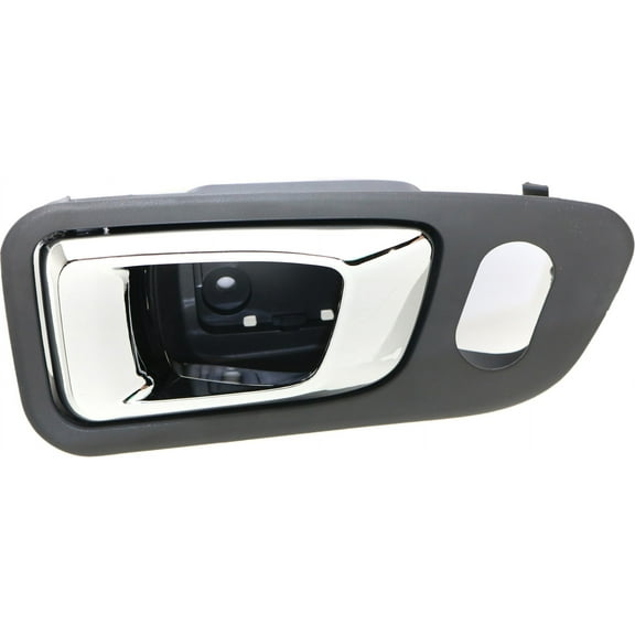 Interior Door Handle Compatible with 2003-2008 Honda Pilot Front, Passenger Side Gray bezel with chrome lever