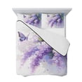 thumbnail image 7 of Lavender King Size Down Alternative Comforter,Lightweight Comforter Quilt Bedding Set with Pillow Shams Watercolor Purple White Floral Botanical Butterfly Bed Comforter Duvet Insert 96"x106", 7 of 7